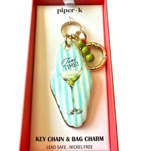 Piper K Blue and Green Key Chain & Bag Charm